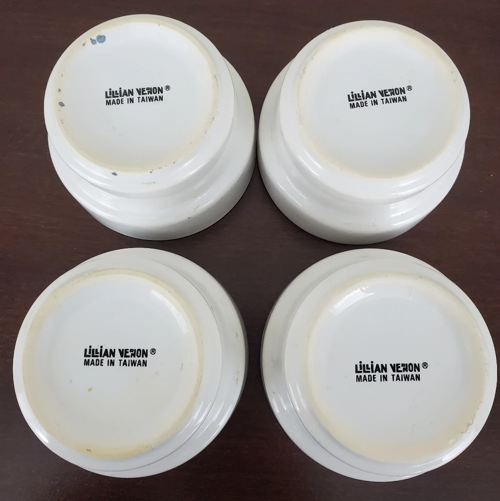 Vintage Lillian Vernon White 5-Pc. Condiment Server Set